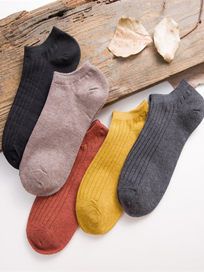 

Plain Ankle Socks 5Pairs, Multicolor