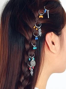 Decoración para el cabello - 7 unidades - Plateado - Ver 1