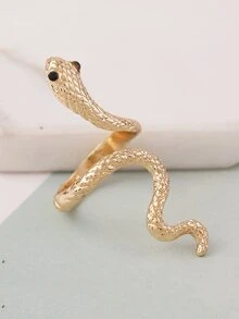 Snake Shaped Ring 1pc - Yellow Gold - View 2