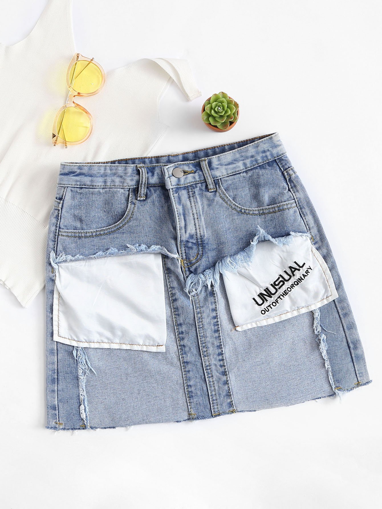 unusual denim skirts