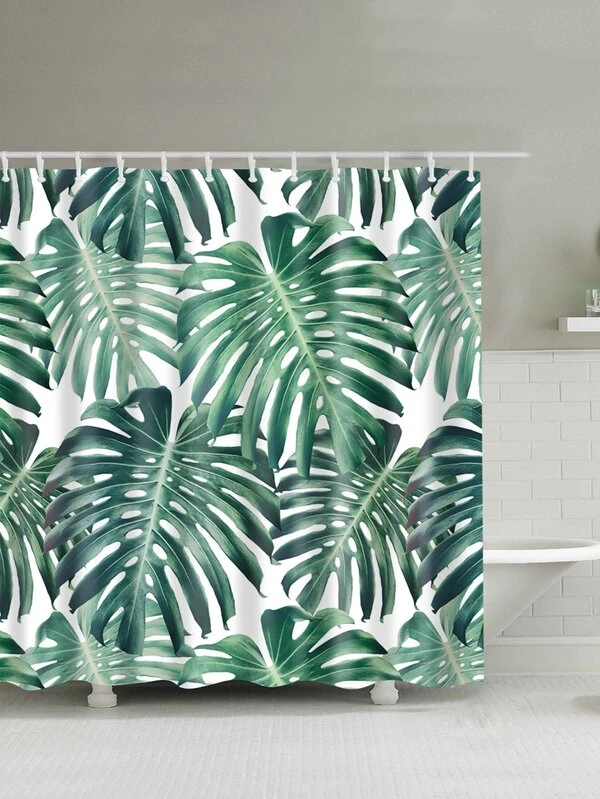 Tropical Print Shower Curtain With 12pcs Hook For Sale Australia