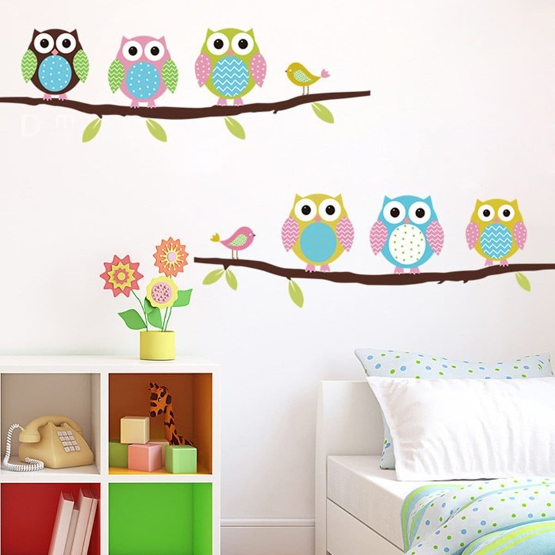 

Cartoon Owl Wall Sticker, Multicolor
