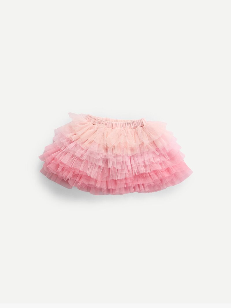 

Girls Tiered Mesh Skirt, Pink