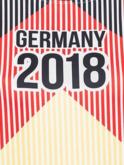 t-shirt a righe stampate a mano