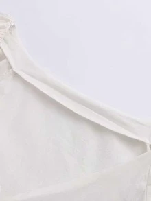 Button Front Blouse - White - View 5