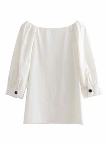 Button Front Blouse - White - View 2