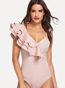 Layered Flounce One Side Bodysuit