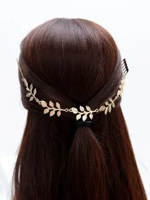 金属叶发饰波西米亚风万圣节 - 金色 - 查看 5