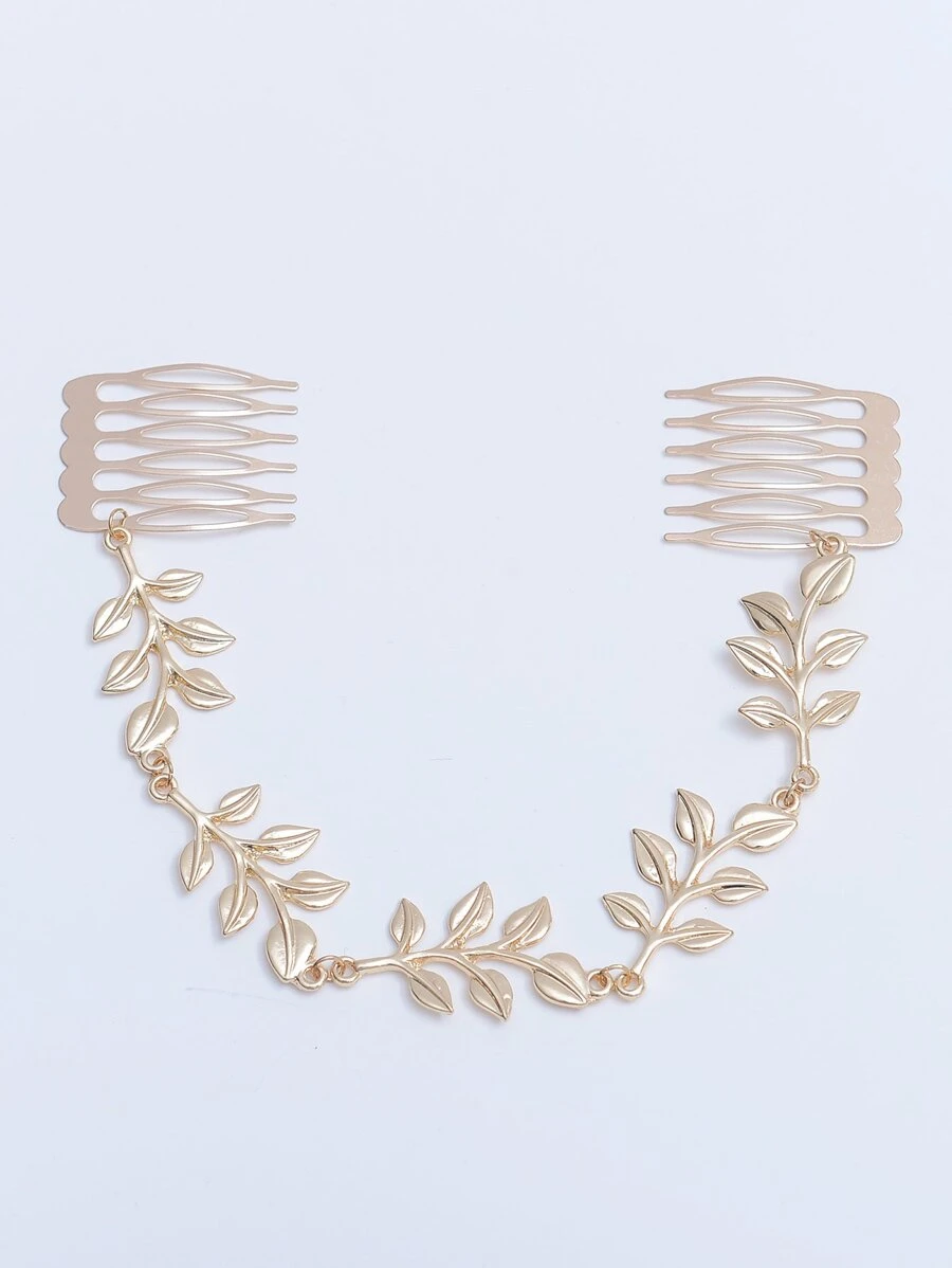 金属叶发饰波西米亚风万圣节 - 金色 - 查看 1