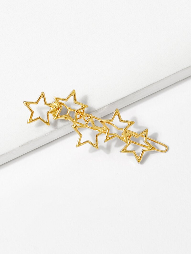 

Hollow Out Star Hair Clip, Gold