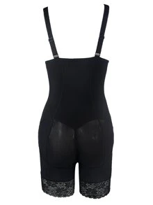 Plus Zip Front Body Sculpting Underwear - Black - View 4