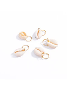 Shell Decorated Hair Ring Set 5pcs Boho Halloween - White - View 2