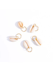 Shell Decorated Hair Ring Set 5pcs Boho Halloween - White - View 3
