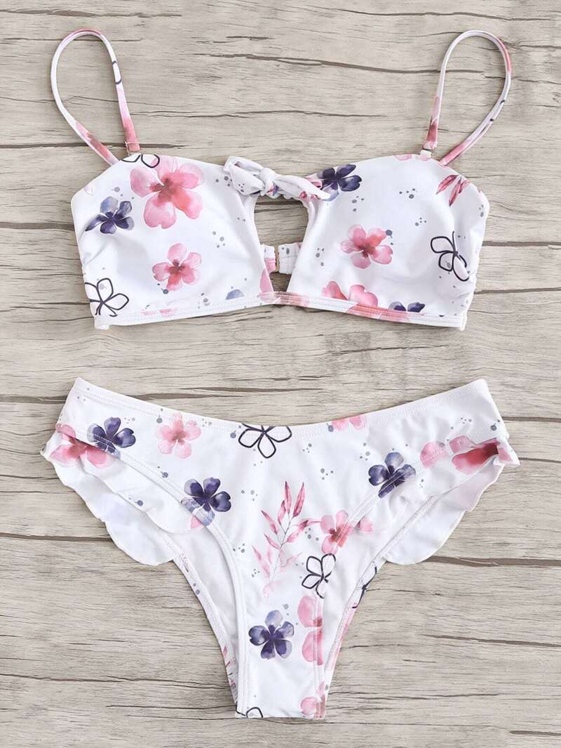 

Flower Print Bikini Set, Multicolor