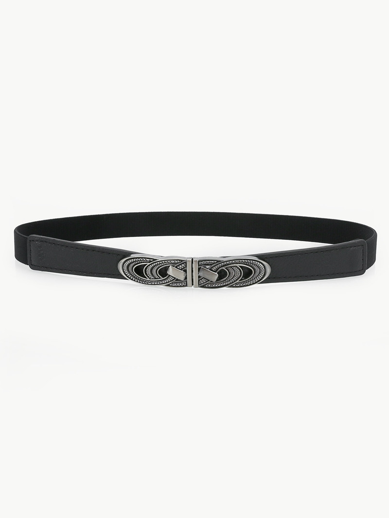 

Symmetrical Design Skinny Belt, Black