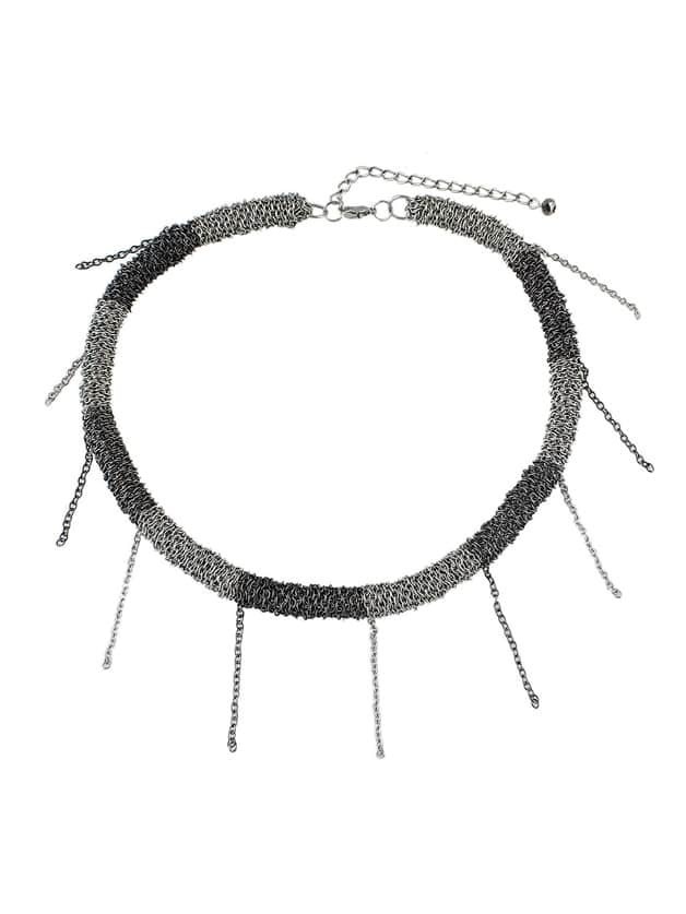 

Chaplet Tassel Chain Rock Necklace, Grey