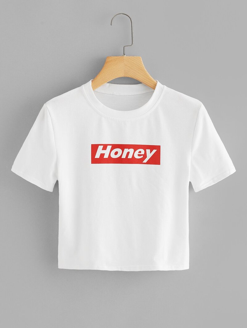 

Letter Print Tee, White
