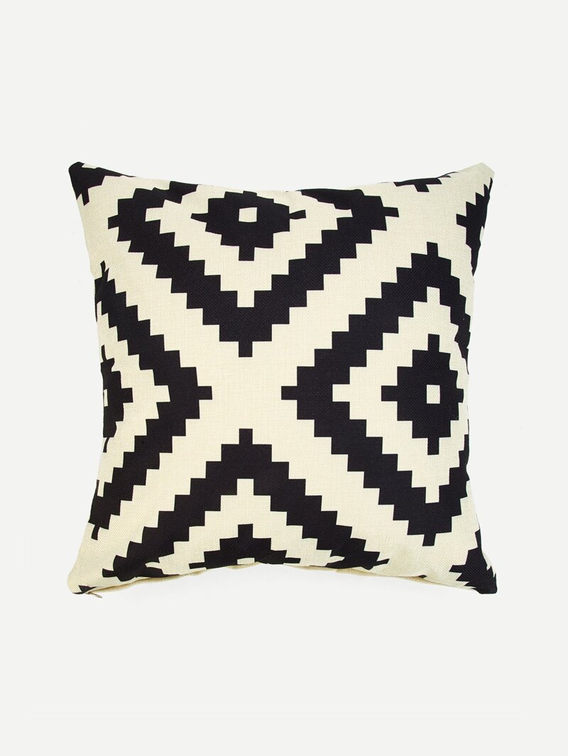 

Geometric Pillow Case Cover 1PC, Black and white