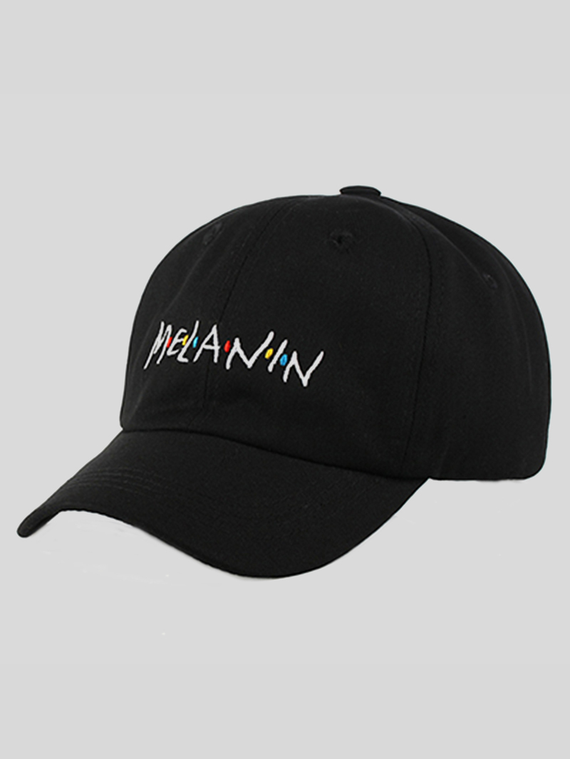 

Letter Pattern Baseball Cap, Black