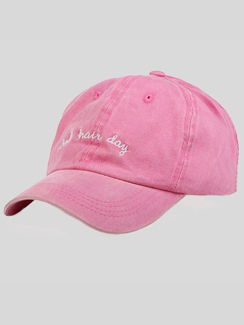 

Embroidered Letter Baseball Cap, Pink
