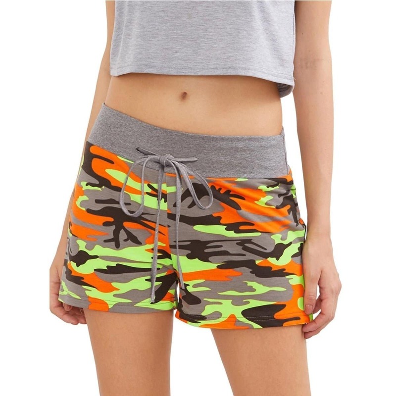 

Camouflage Tie Waist Casual Shorts, Multicolor