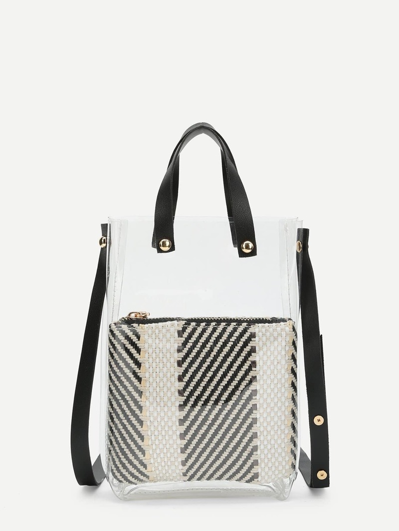 Clear Shoulder Bag With Inner Pouch