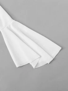 SHEIN EZwear Bell Sleeve Self-Tie Crop Top