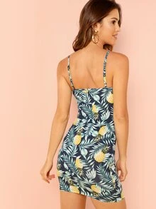 SHEIN Allover Pineapple Print Cami Dress - Multicolor - View 2