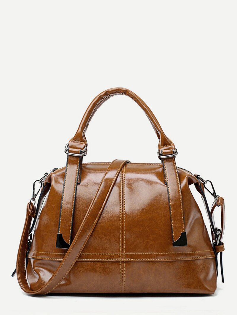 

Stitch Trim Detail Tote Bag, Brown