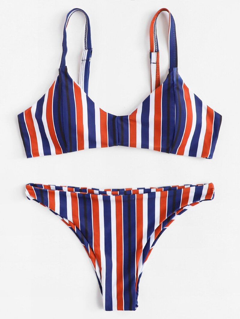 

Striped Bikini Set, Multicolor