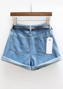 denim shorts with belt