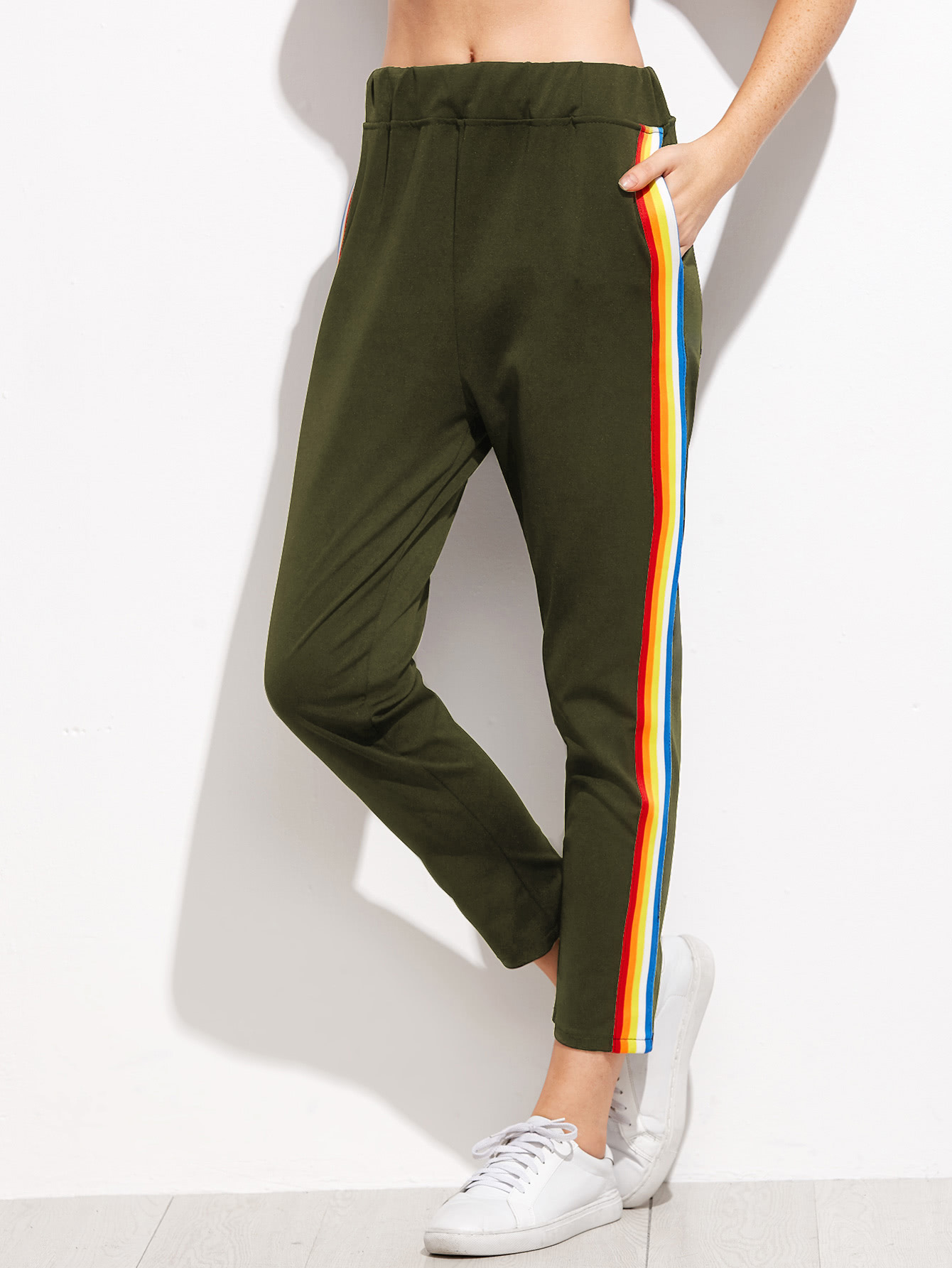 striped rainbow pants