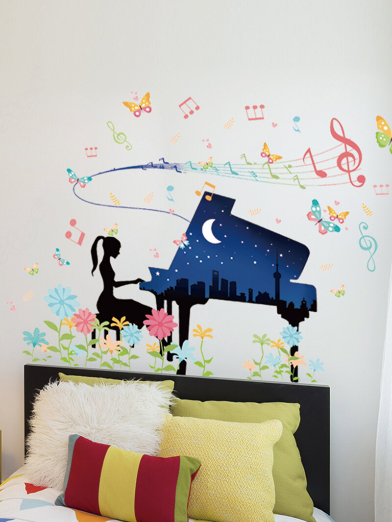 

Music & Girl Wall Sticker