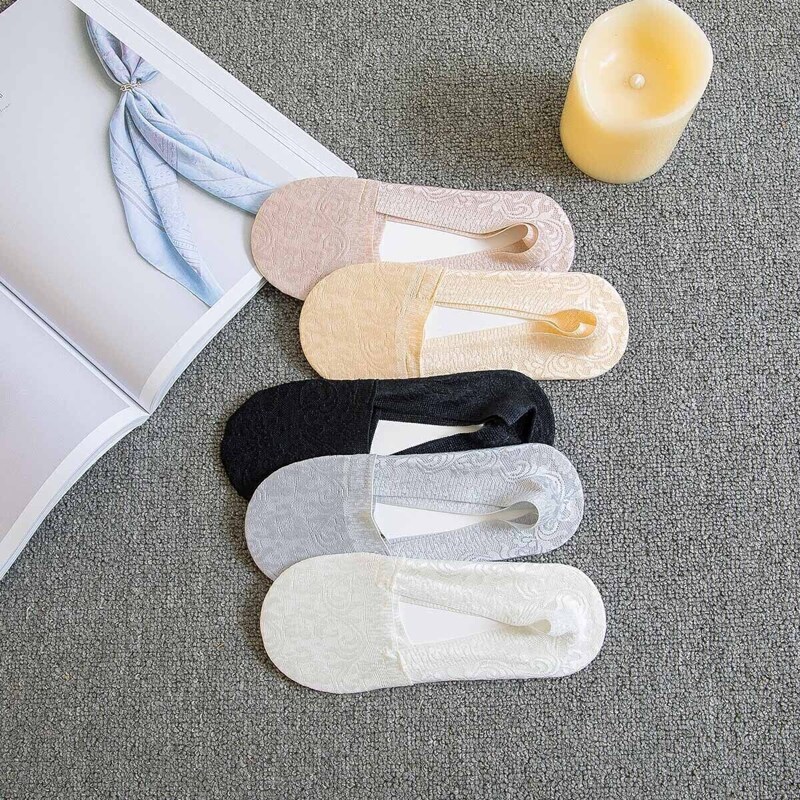 

Lace Invisible Socks 5pairs, Multicolor