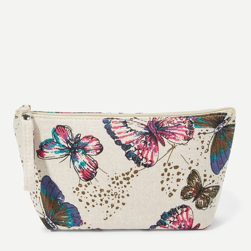 

Butterfly Print Makeup Bag, Multicolor