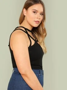 SHEIN Top con tiras cruzadas - Negro - Ver 2
