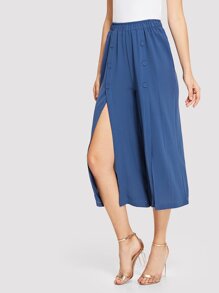 Split Front Wide Leg Pants