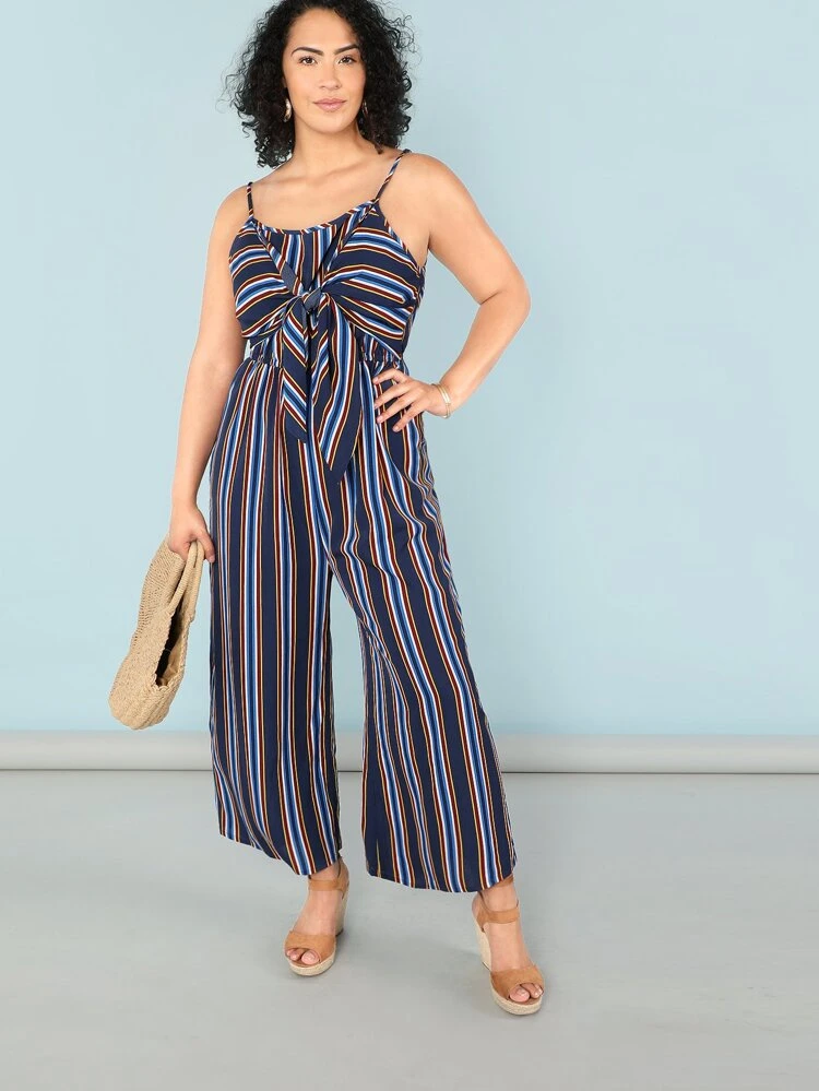 pinstripe jumpsuit plus size