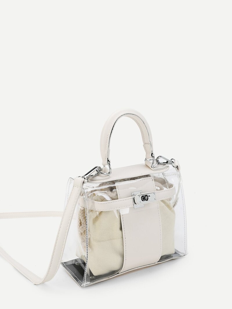 IntérieureRomwe Transparent Sac À Bandoulière Avec Pochette rCdxhsQBot