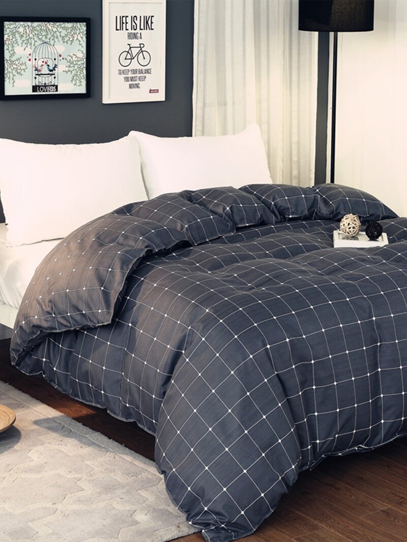 

Plaid Print Duvet Cover, Navy