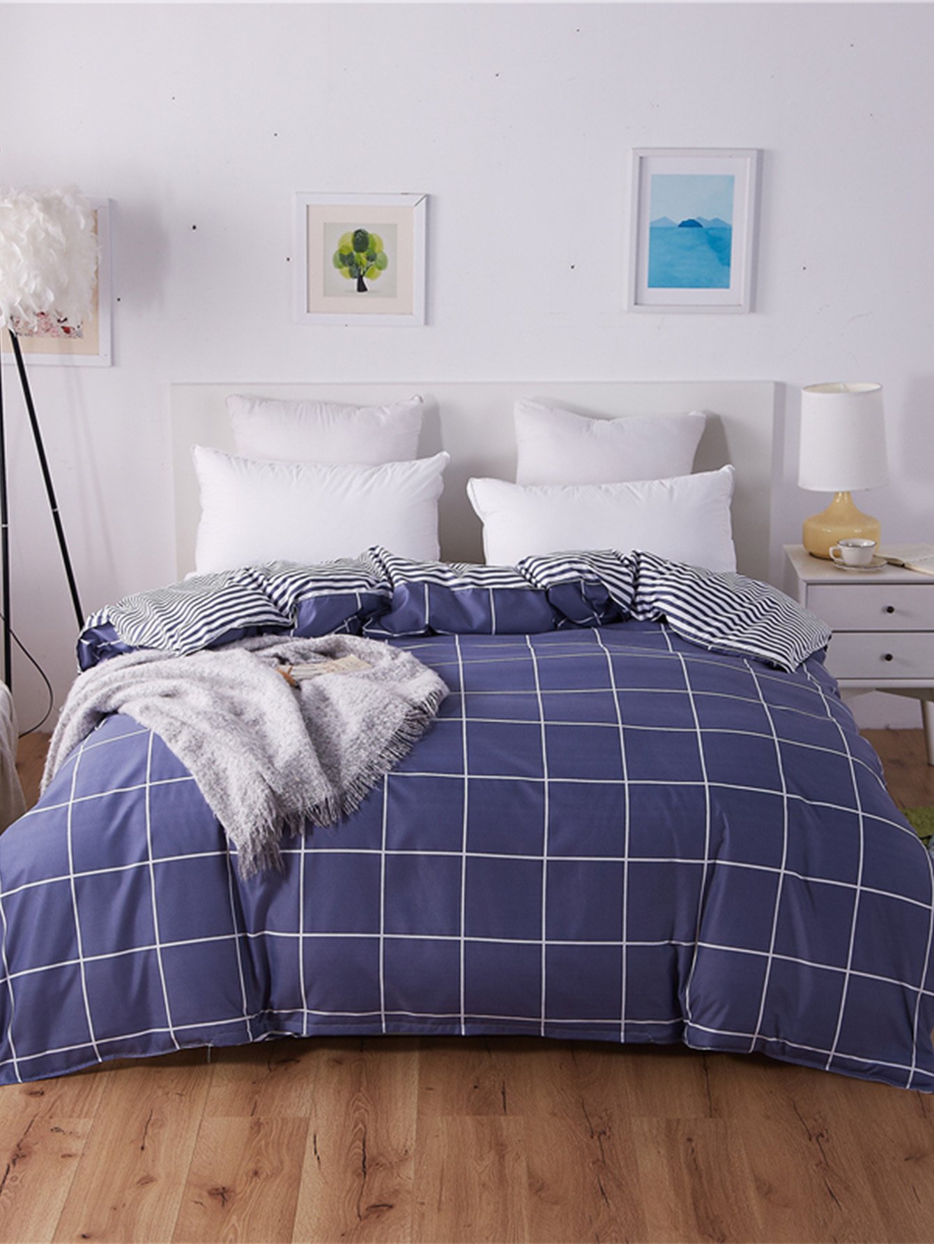 Plaid & Striped Print Duvet Cover Plaid & Striped Print Duvet Cover