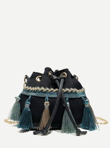 Tassel Detail Bucket Bag