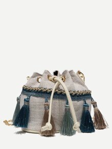 Tassel Detail Bucket Bag