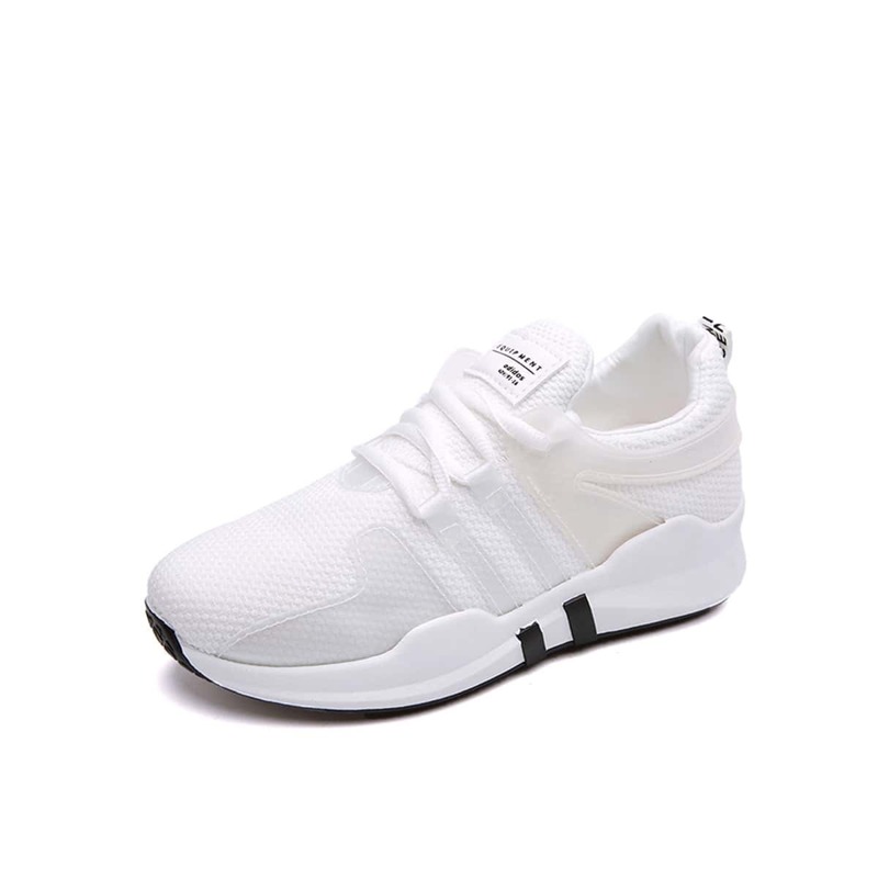 

Mesh Detail Lace-up Sneakers, White