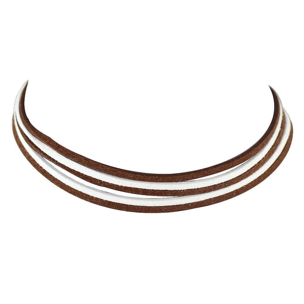 

Multilayers PU Chain Choker Necklace, Brown