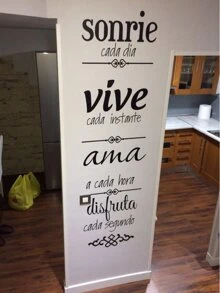 1pc Self-Adhesive Paper Wall Sticker,Simple Letter Graphic Removable Wall Decal For Home Decoration,Stickers,Wall Decal, Vinyl Decal For Home Decorations,Spring Decoration Items Refresh Your Home,Rama Decoration Stickers Gifts Birthday Graduation