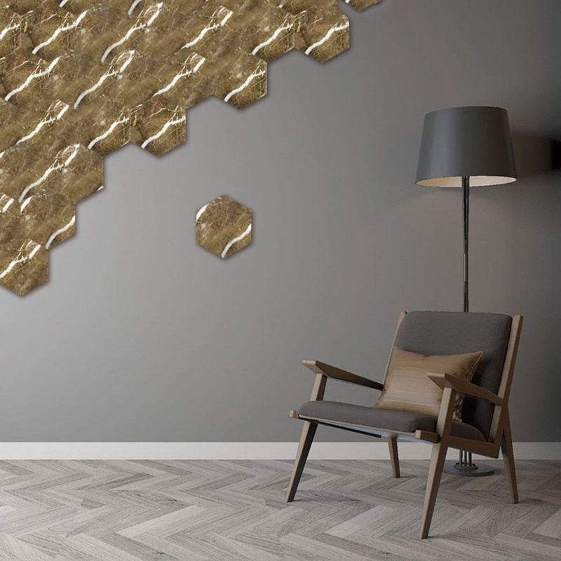 

3D Hexagon Pattern Wall Sticker 5pcs