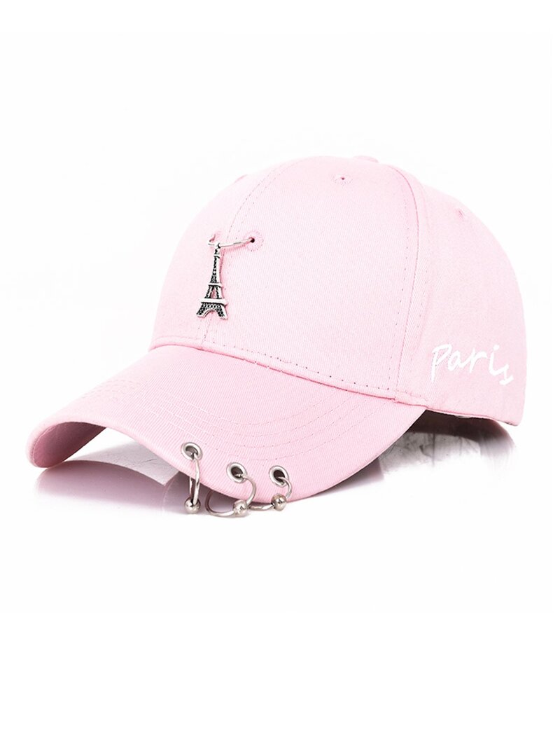 

Embroidered Tower Baseball Cap, Pink