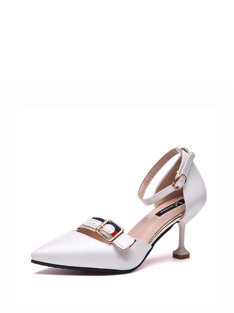 

Color Block Buckle Decor Stiletto Heels, Multicolor