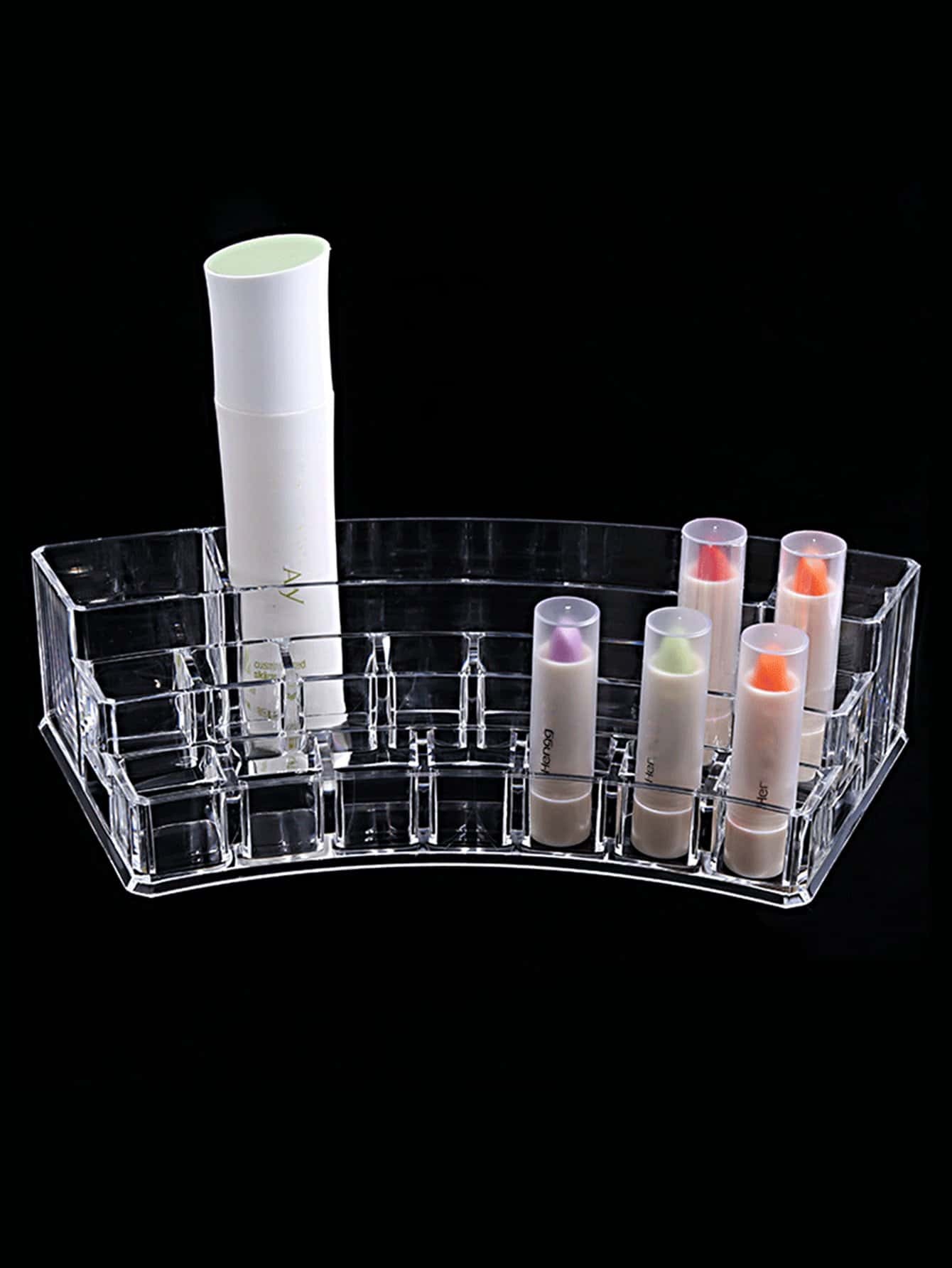 Multi Compartment Clear Makeup Holder Multi Compartment Clear Makeup Holder
